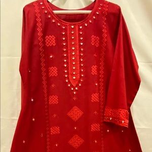 A Red Dream- A red peplum (desi dress)